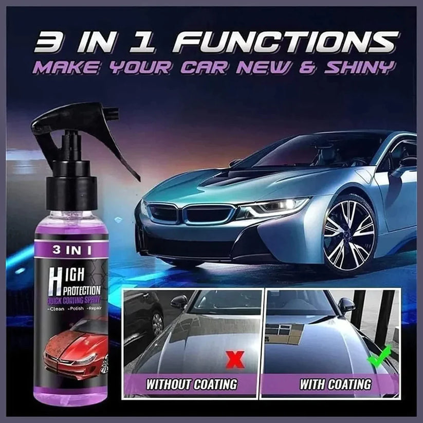 3 in 1 High Protection Quick Car Ceramic Coating Spray - Buy 1 Get 1 free